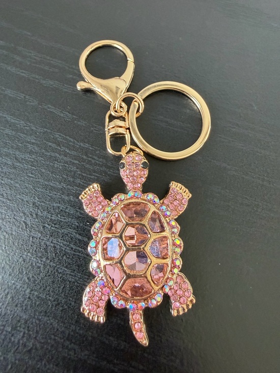 Accessories - Pink Crystal Turtle Keychain/Bag charm Pendant
